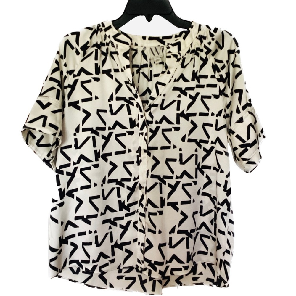 Women's Worthington Black and White Blouse Size M